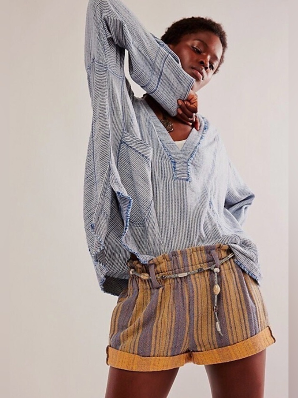 NWT! Free People Solar Flare Baja Striped Shorts